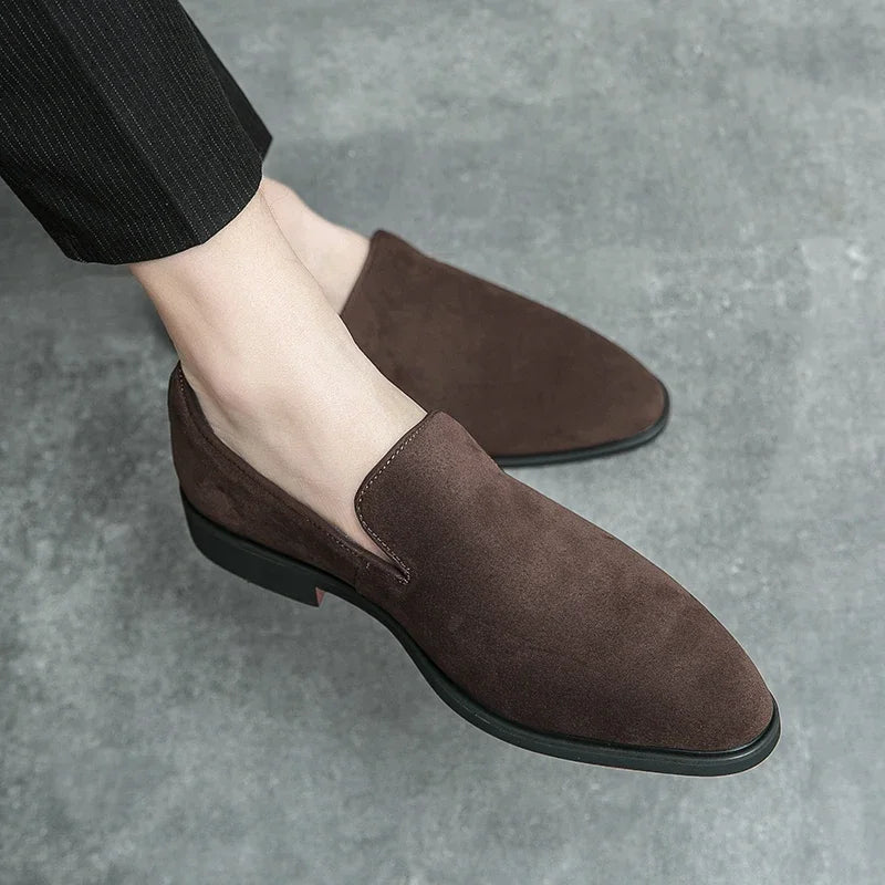 Red Bottom Suede Loafers – Italian Elegance with a Bold Touch