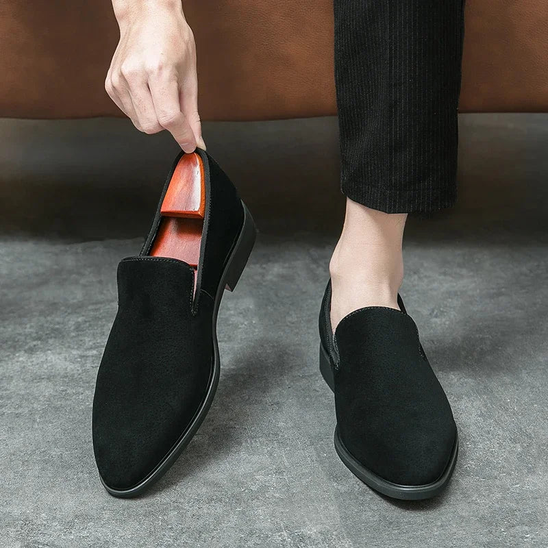 Red Bottom Suede Loafers – Italian Elegance with a Bold Touch