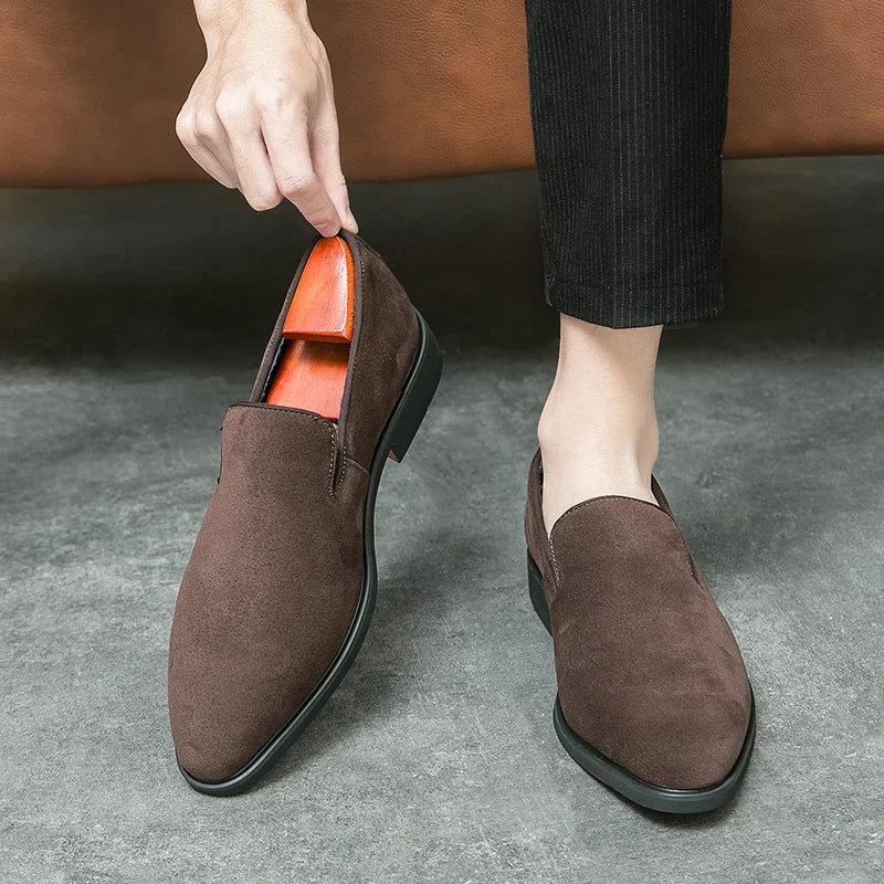 Red Bottom Suede Loafers – Italian Elegance with a Bold Touch