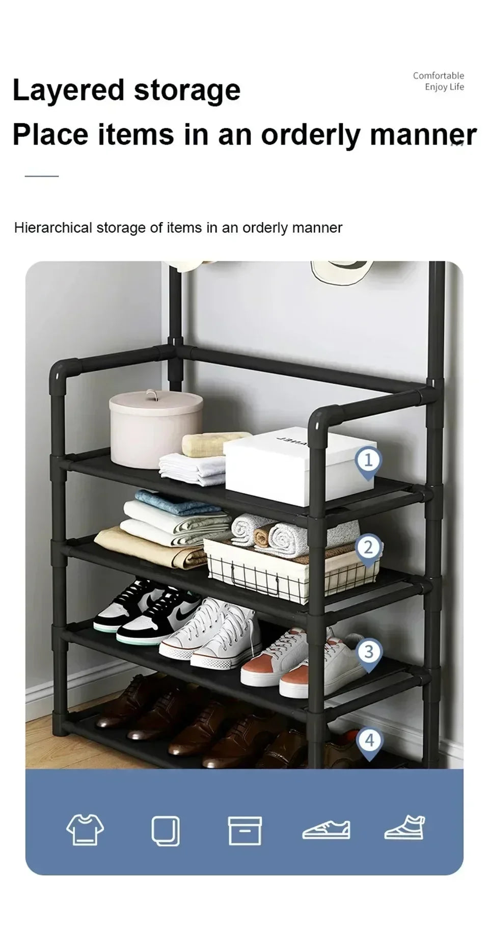 Smart Shoe Care – Multi-Layer Shoe Rack for Organized Living