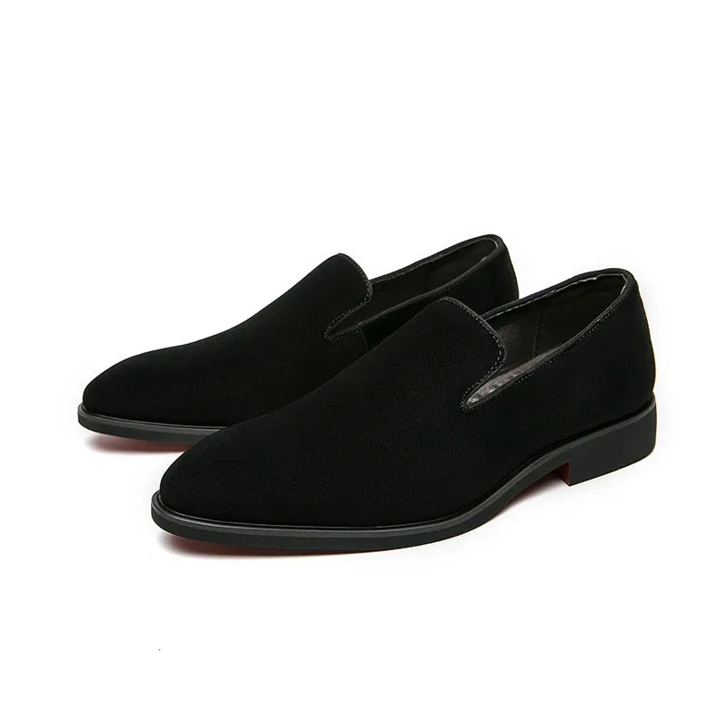 Red Bottom Suede Loafers – Italian Elegance with a Bold Touch