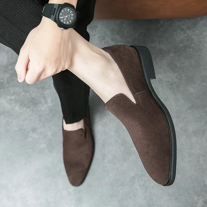 Red Bottom Suede Loafers – Italian Elegance with a Bold Touch