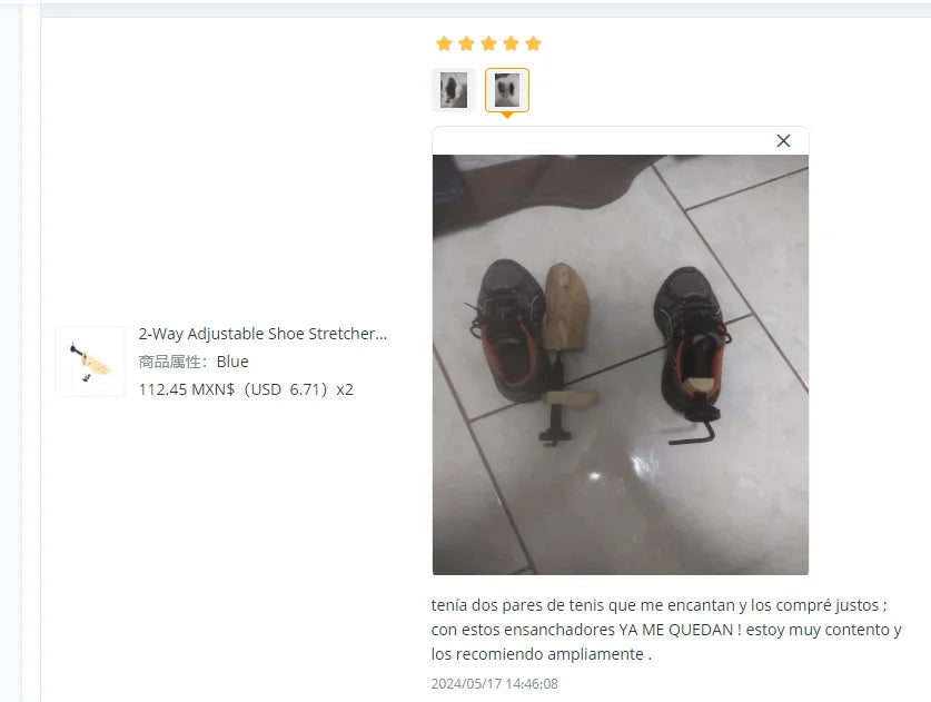 Preserve & Perfect – 2-Way Adjustable Wooden Shoe Stretcher